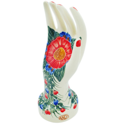 Polish Pottery Hand Figurine 7&quot; Red Tulip