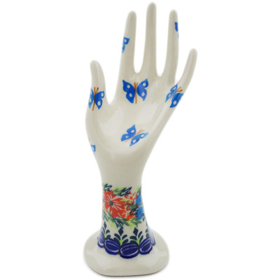 Polish Pottery Hand Figurine 7&quot; Ring Of Flowers UNIKAT