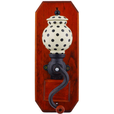 Polish Pottery Hanging Coffee Grinder 14&quot; Polka Dot