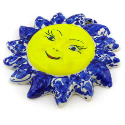 Polish Pottery Hanging Sun 5&quot; UNIKAT