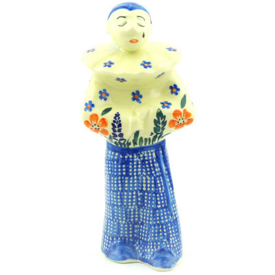 Polish Pottery Harlequin Figurine 8&quot;