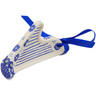 Polish Pottery Harp Ornament 4&quot; Falling Snowflakes