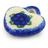 Polish Pottery Heart Pendant 1&quot; Blue Poppies