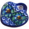 Polish Pottery Heart Pendant 1&quot; Mardi Gras UNIKAT