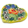 Polish Pottery Heart Pendant 2&quot; Copper Rose Meadow UNIKAT