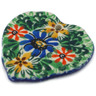 Polish Pottery Heart Pendant 2&quot; Profusion UNIKAT