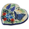 Polish Pottery Heart Pendant 2&quot; Royal Blue Monarch UNIKAT