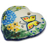 Polish Pottery Heart Pendant 2&quot; Spring Garden UNIKAT