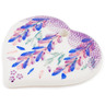 Polish Pottery Heart Pendant 3&quot; Lupine Surprise UNIKAT