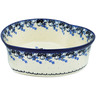 Polish Pottery Heart Shaped Bowl 10&quot; Flowers At Dusk