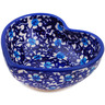 Polish Pottery Heart Shaped Bowl 4&quot; Flowers On The Lake