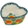 Polish Pottery Heart Shaped Bowl 4&quot; Marigold Chain UNIKAT