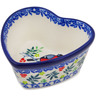 Polish Pottery Heart Shaped Bowl 4&quot; Robin &amp; Wren UNIKAT