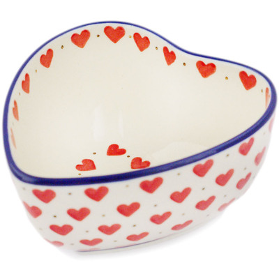 Polish Pottery Heart Shaped Bowl 5&quot;