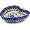 Polish Pottery Heart Shaped Bowl 6&quot; Blue Cornflower