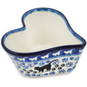 Polish Pottery Heart Shaped Bowl 6&quot; Boo Boo Kitty Paws