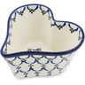 Polish Pottery Heart Shaped Bowl 6&quot; Garden Lattice