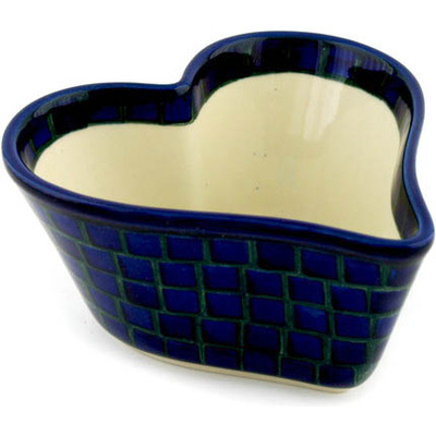 Polish Pottery Heart Shaped Bowl 6&quot;