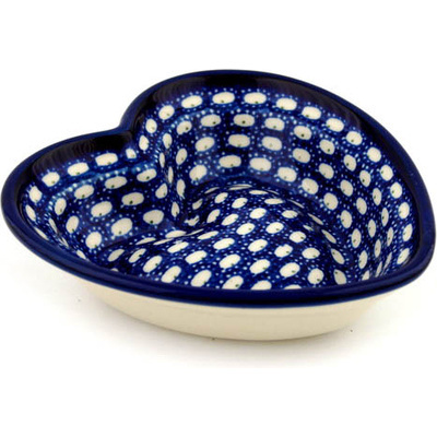 Polish Pottery Heart Shaped Bowl 6&quot; Stepping Stones