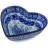 Polish Pottery Heart Shaped Bowl 7&quot; Deep Winter UNIKAT