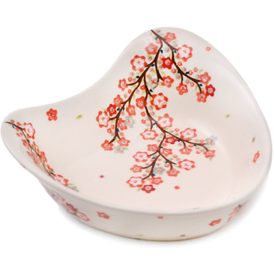 Polish Pottery Heart Shaped Bowl 7&quot; Sakura