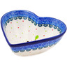 Polish Pottery Heart Shaped Bowl 7&quot; Teddy Bear UNIKAT