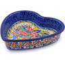 Polish Pottery Heart Shaped Bowl 8&quot; Divine Meadow UNIKAT