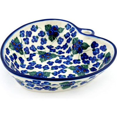 Polish Pottery Heart Shaped Bowl 8&quot;