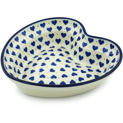 Polish Pottery Heart Shaped Bowl 8&quot; Heart Of Hearts