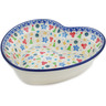 Polish Pottery Heart Shaped Bowl 8&quot; Joyful Cheer UNIKAT