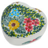 Polish Pottery Heart Shaped Jar 4&quot; Sweet Butterflies