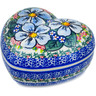 Polish Pottery Heart Shaped Jar 5&quot; Floral Dream UNIKAT