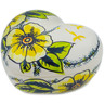 Polish Pottery Heart Shaped Jar 5&quot; Hawaii Sunshine UNIKAT