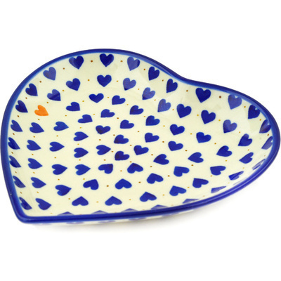Polish Pottery Heart Shaped Platter 7&quot; Heart Of Hearts
