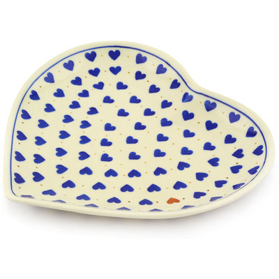 Polish Pottery Heart Shaped Platter 9&quot; Heart Of Hearts