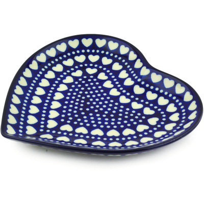 Polish Pottery Heart Shaped Platter 9&quot; Heart To Heart