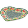 Polish Pottery Heart Shaped Platter 9&quot; Morning Divine UNIKAT