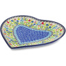Polish Pottery Heart Shaped Platter 9&quot; Spring Essence UNIKAT