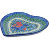 Polish Pottery Heart Shaped Platter 9&quot; Spring Meadow UNIKAT