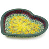 Polish Pottery Heart Shaped Platter 9&quot; Sunshine Grotto UNIKAT