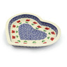 Polish Pottery Heart Shaped Platter 9&quot; Wind-blown Poppies