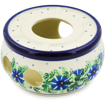 Polish Pottery Heater 4&quot; Blue Bell Wreath
