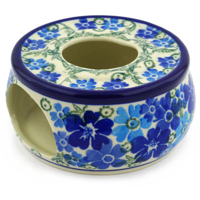 Polish Pottery Heater 4&quot; Fields Of Blue UNIKAT