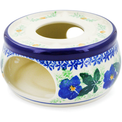 Polish Pottery Heater 4" Infinity Flower