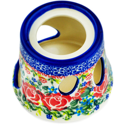 Polish Pottery Heater 4&quot; Retro Rose