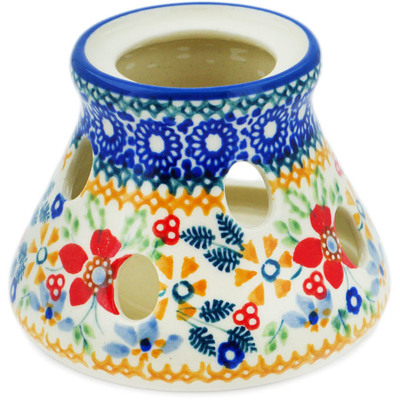 Polish Pottery Heater 4&quot; Ruby Bouquet UNIKAT