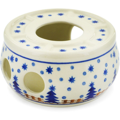 Polish Pottery Heater 4&quot; Snowy Woods