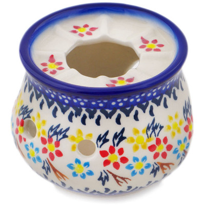 Polish Pottery Heater 4&quot; Spring Flower Ring