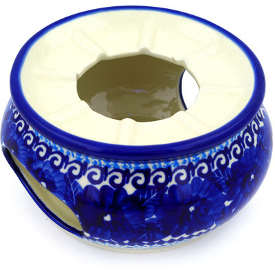 Polish Pottery Heater 5&quot; Azure Sea UNIKAT