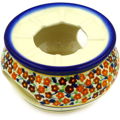 Polish Pottery Heater 5&quot; Russett Floral